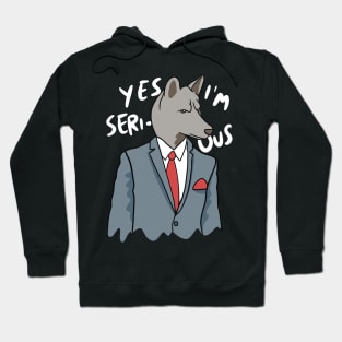 Wolf in a Suit - Funny Whimsical Animal Hoodie